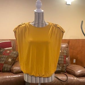 Mustard yellow cotton dress shirt